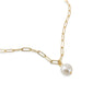 PAPERCLIP CHAIN NECKLACE WITH FRESHWATER PEARL