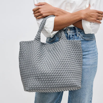 WOVEN MEDIUM TOTE, GREY