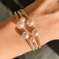 THREE TEAR PEARL & SPARKLING BRACELET