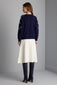 FLARED MIDI ECRU KNIT SKIRT