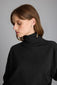 ZIP DETAIL TURTLENECK BLACK KNIT SWEATER