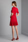 RED FITTED MINI KNIT DRESS