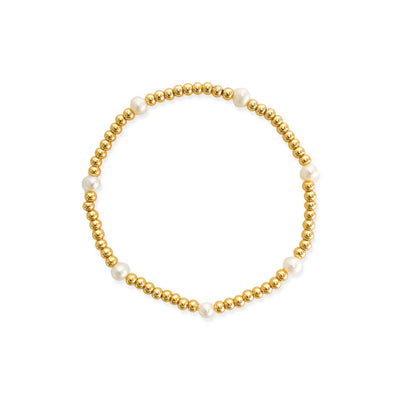 GOLD & PEARL STRETCH BRACELET