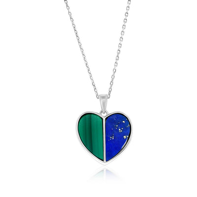 LAPIS & MALACHITE HEART PENDANT