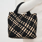 WOVEN SMALL TOTE, BLACK NUDE