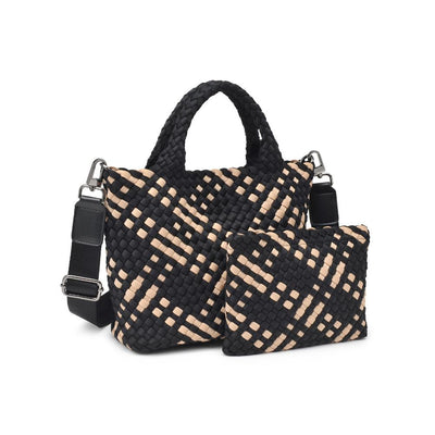 WOVEN SMALL TOTE, BLACK NUDE