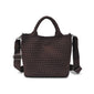 WOVEN SMALL TOTE, CHOCOLATE