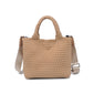 WOVEN SMALL TOTE, NUDE