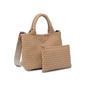 WOVEN SMALL TOTE, NUDE