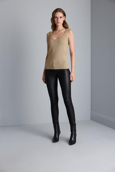 GOLD METALLIC KNIT TANK TOP