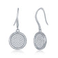 STERLING SILVER PAVE ROUND DISC EARRINGS