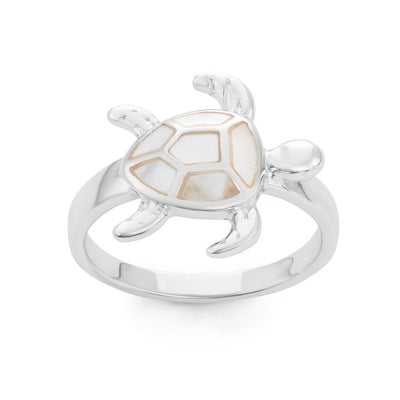 MOTHER OF PEARL TURTLE RING